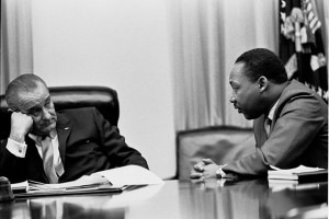 Dr. Martin Luther King, Jr., with President Lyndon B. Johnson. (Yoichi R. Okamoto via Wikimedia Commons)