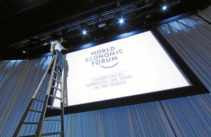 Setting up at the 2012 WEF meeting in Davos, Switzerland. (World Economic Forum via Wikimedia Commons)