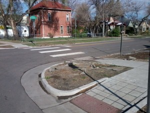 The corner of 29th and Franklin in the Whittier neighborhood of Denver, Colo., where De'Quan Walker-Smith was shot and killed on March 19. (Marrton Dormish)