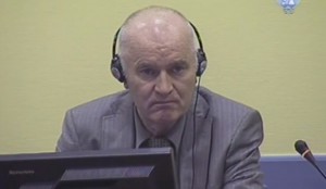 Former Bosnian Serb general Ratko Mladic at his initial court appearance. Taken on June 3, 2011. (By ICTY staff via Wikimedia Commons)