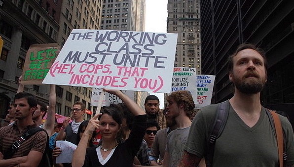 Occupy Wall Street marchers on Sept. 30. (Thomas Good/NLN)