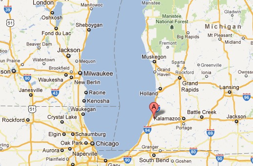 Covert, Mich., originally named "Deerfield," is located near the shore of Lake Michigan. (Google Maps)