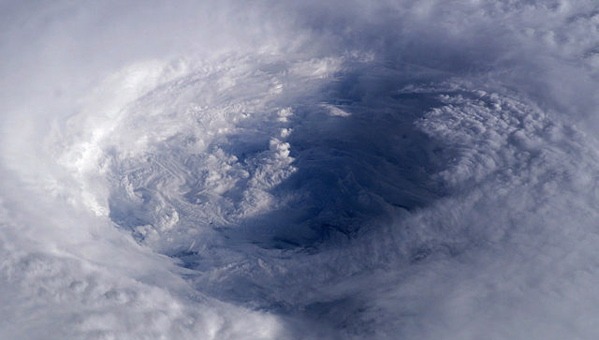 NASA astronaut Ed Lu took this image of the eye of Hurricane Isabel from the International Space Station on Sept. 13, 2003. At the time of the image, Isabel was a Category 4 hurricane. The storm was located about 450 miles northeast of Puerto Rico. (Ed Lu via Wikimedia Commons, Public Domain)