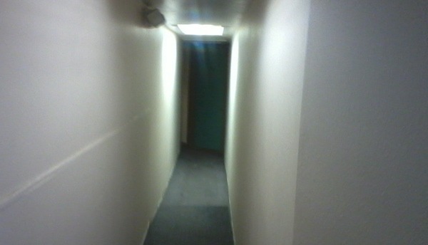 The hallway of a run-down apartment building in Longmont, Colo. (Marrton Dormish)